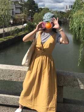 「キャップ女子」｜「アイテム（スリッポン）」を使った、とりさん（レディース・155cm）の秋コーディネート