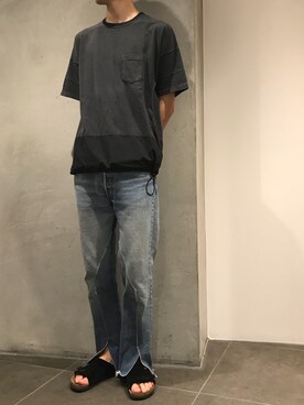 「OLD PARK（オールドパーク）のアイテム」を使った、みうらさん（メンズ・177cm）の夏コーディネート