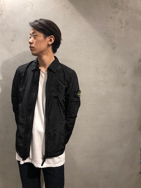「シャツジャケット」｜「アイテム（ナイロンジャケット）」を使った、みうらさん（メンズ・177cm）の夏コーディネート