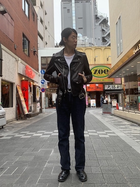 「FULLCOUNT（フルカウント）のアイテム」を使った、みうらさん（メンズ・177cm）の秋コーディネート