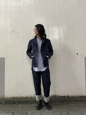 「FULLCOUNT（フルカウント）のアイテム」を使った、みうらさん（メンズ・177cm）の冬コーディネート
