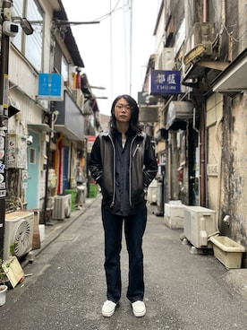 「FULLCOUNT（フルカウント）のアイテム」を使った、みうらさん（メンズ・177cm）の冬コーディネート
