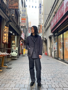 「FULLCOUNT（フルカウント）のアイテム」を使った、みうらさん（メンズ・177cm）の冬コーディネート