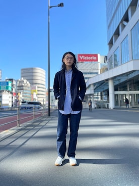 「FULLCOUNT（フルカウント）のアイテム」を使った、みうらさん（メンズ・177cm）の冬コーディネート