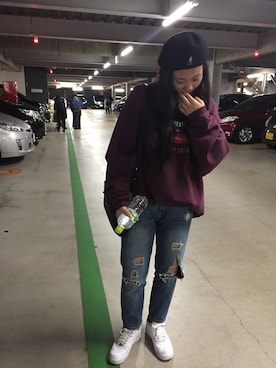 「TOMMY HILFIGER」｜「アイテム（ハンチング/ベレー帽）」を使った、yuunaさん（レディース・162cm）の春コーディネート
