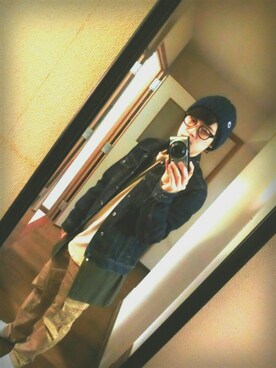 「semantic design（セマンティックデザイン）のアイテム（チノパンツ）」を使った、たくまん🐻さん（メンズ・164cm）の冬コーディネート