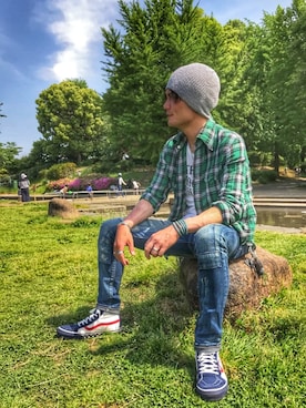 「COLLARS（カラーズ）のアイテム」を使った、KOHさん（メンズ・172cm）の春コーディネート