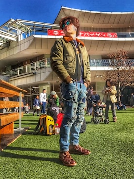 「LONE WOLF（ロ-ンウルフ）のアイテム」を使った、KOHさん（メンズ・172cm）の冬コーディネート