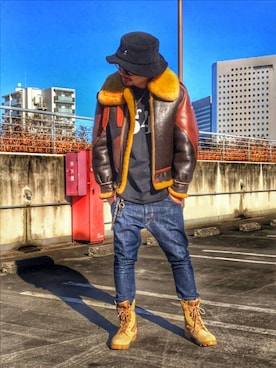 「ROTHCO（ロスコ）のアイテム（ブーツ）」を使った、KOHさん（メンズ・172cm）の冬コーディネート