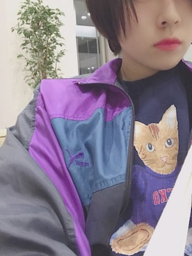 「PUMA（プーマ）のアイテム（ナイロンジャケット）」を使った、hikaru さん（レディース・162cm）の秋コーディネート