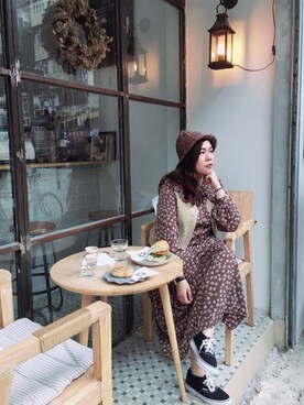 「VANS（バンズ）のアイテム（シューズ、ブラック系）」を使った、debbydebbyさん（レディース）の秋コーディネート