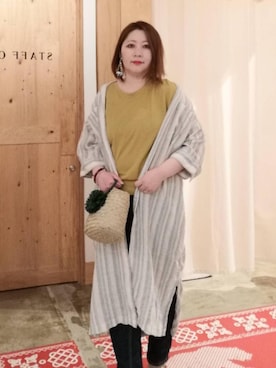 「coenスタッフスタイリング」｜「アイテム（シャツワンピース）」を使った、coen ゆーちゃんさん（レディース・158cm）の夏コーディネート