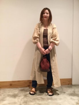「インドコットン」｜「アイテム（ワンピース/ドレス）」を使った、coen ゆーちゃんさん（レディース・158cm）の夏コーディネート