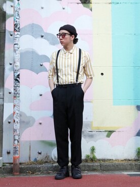 「原宿」｜「アイテム（ニットキャップ/ビーニー）」を使った、feel_neighborさん（メンズ・173cm）の夏コーディネート