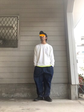 「Dickies（ディッキーズ）のアイテム（キャップ、ブラック系）」を使った、理一さん（メンズ・163cm）の春コーディネート