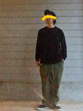 「Dickies（ディッキーズ）のアイテム（キャップ、ブラック系）」を使った、理一さん（メンズ・163cm）の春コーディネート