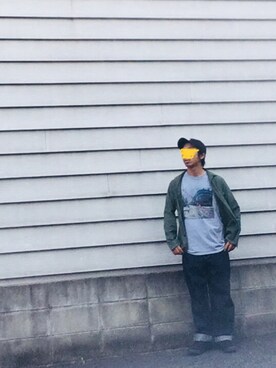 「UNIQLO（ユニクロ）のアイテム（ミリタリージャケット、グリーン系）」を使った、理一さん（メンズ・163cm）の春コーディネート