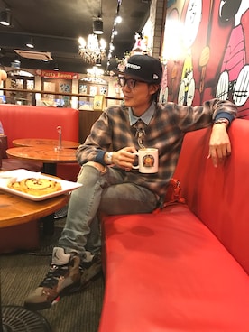 「N.HOOLYWOOD（N.ハリウッド）のアイテム（アクセサリー）」を使った、LKさん（メンズ・178cm）の冬コーディネート