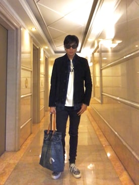 「Saint Laurent」｜「アイテム（ブルゾン）」を使った、LKさん（メンズ・178cm）の冬コーディネート