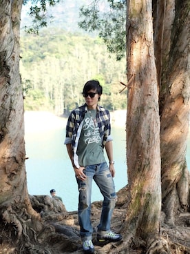 「BANKROBBER（バンクロバー）のアイテム」を使った、LKさん（メンズ・178cm）の春コーディネート