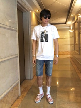 「N.HOOLYWOOD（N.ハリウッド）のアイテム（アクセサリー）」を使った、LKさん（メンズ・178cm）の夏コーディネート