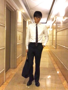 「SAINT LAURENT PARIS（サンローランパリ）のアイテム（ネクタイ）」を使った、LKさん（メンズ・178cm）の夏コーディネート
