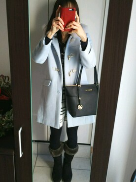 「MISCH MASCH（ミッシュマッシュ）のアイテム（ダッフルコート）」を使った、azuさん（レディース・168cm）の冬コーディネート