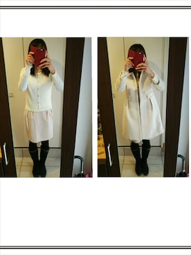 「MISCH MASCH（ミッシュマッシュ）のアイテム（ステンカラーコート）」を使った、azuさん（レディース・168cm）の冬コーディネート
