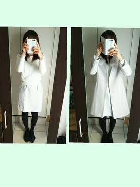「MISCH MASCH（ミッシュマッシュ）のアイテム（ステンカラーコート）」を使った、azuさん（レディース・168cm）の冬コーディネート