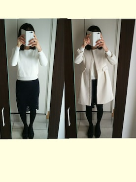 「MISCH MASCH（ミッシュマッシュ）のアイテム（ステンカラーコート）」を使った、azuさん（レディース・168cm）の春コーディネート