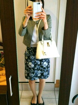 「MISCH MASCH（ミッシュマッシュ）のアイテム（ノーカラージャケット）」を使った、azuさん（レディース・168cm）の春コーディネート