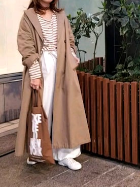 「ホワイトデニム」｜「アイテム（財布/小物）」を使った、reeさん（レディース・158cm）の春コーディネート