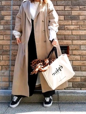 「Ungrid（アングリッド）のアイテム（ストール/ショール）」を使った、reeさん（レディース・158cm）の春コーディネート