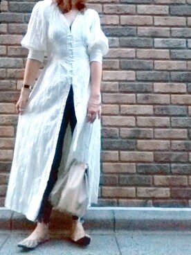 MEDI CRUMPLE COTTON LACE DRESSを使った人気ファッション