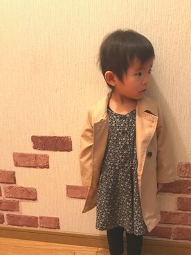 「COMME CA DU MODE（コムサデモード）のアイテム（ワンピース/ドレス）」を使った、ぽみさん（キッズ・80cm）の春コーディネート