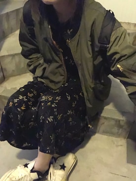 「CONVERSE（コンバース）のCONVERSE コンバース ONE STAR(A) 32340280 OX *WHITE/BLACK （スニーカー）」を使った、sayakaさん（レディース・158cm）の冬コーディネート