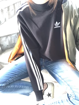 「CONVERSE（コンバース）のCONVERSE コンバース ONE STAR(A) 32340280 OX *WHITE/BLACK （スニーカー）」を使った、sayakaさん（レディース・158cm）の冬コーディネート