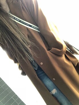 「Ungrid（アングリッド）のフレイドヘムストスリ（デニムパンツ）」を使った、sayakaさん（レディース・158cm）の春コーディネート