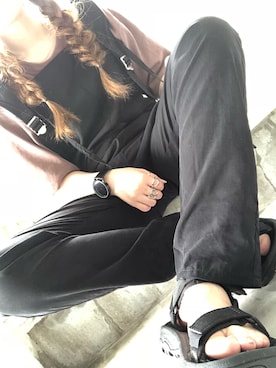 「RED CHOP WORKS（レッドチョップワークス）のアイテム（オールインワン・サロペット）」を使った、sayakaさん（レディース・158cm）の夏コーディネート