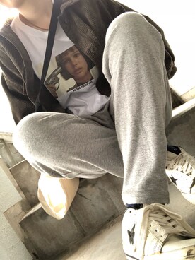 「CONVERSE（コンバース）のCONVERSE コンバース ONE STAR(A) 32340280 OX *WHITE/BLACK （スニーカー）」を使った、sayakaさん（レディース・158cm）の秋コーディネート