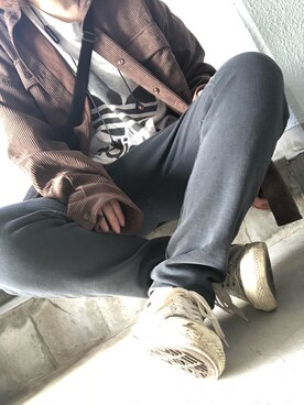 「CONVERSE（コンバース）のCONVERSE コンバース ONE STAR(A) 32340280 OX *WHITE/BLACK （スニーカー）」を使った、sayakaさん（レディース・158cm）の秋コーディネート