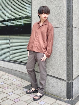 「markaware（マーカウェア）のアイテム（トップス）」を使った、RYOさん（メンズ・165cm）の春コーディネート