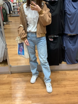 「AF1」｜「アイテム（ブルゾン）」を使った、あ おさん（レディース・165cm）の冬コーディネート