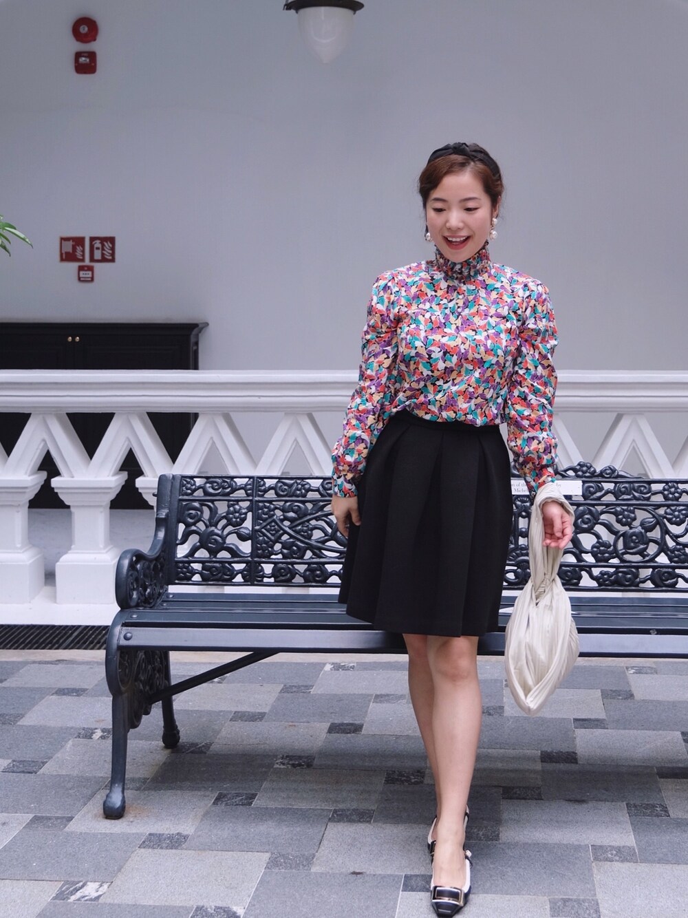 「春夏コーデ、休日スタイル、weekend、daily look、date style♡、ootd、outfit、outfitoftheday、holiday」｜「Balzac Clothingのアイテム（シャツ/ブラウス、ピンク系）」を使った、自然卷tutuさん（レディース・160cm）の春コーディネートの1枚目の写真