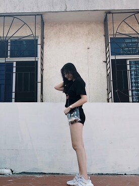 「NIKE(ナイキ)のアイテム(ショルダーバッグ)」を使った、莊珈吼-さん(レディース・158cm)の夏コーディネート