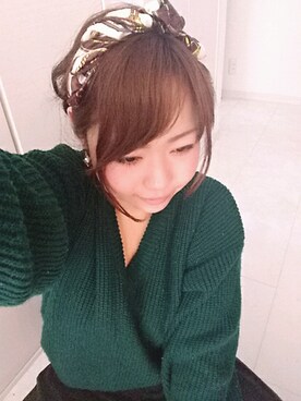 「ロンクスカート」｜「アイテム（アクセサリー）」を使った、HAaa♡さん（レディース・156cm）の冬コーディネート