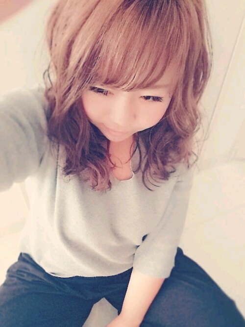 まとめる前に巻き髪に