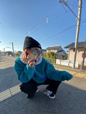 「ストリート女子」｜「アイテム（ニットキャップ/ビーニー）」を使った、merさん（レディース・159cm）の秋コーディネート