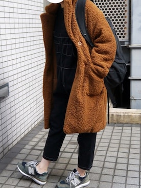 「CORNERS（コーナーズ）のアイテム（サロペット/オーバーオール）」を使った、Mamiさん（レディース・159cm）の秋コーディネート