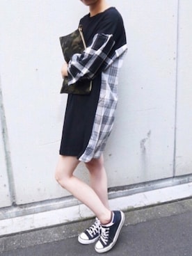 「CORNERS（コーナーズ）のアイテム（キャップ）」を使った、Mamiさん（レディース・159cm）の夏コーディネート